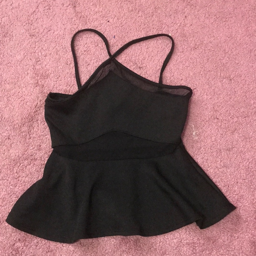Black mesh top